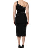 Dolce & Gabbana Black Viscose One Shoulder Zipper Sheath Dress