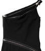 Dolce & Gabbana Black Viscose One Shoulder Zipper Sheath Dress