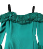Dolce & Gabbana Green Lace Off Shoulder Sheath Mini Dress