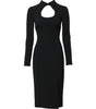 Robe fourreau moulante noire à manches longues Dolce & Gabbana