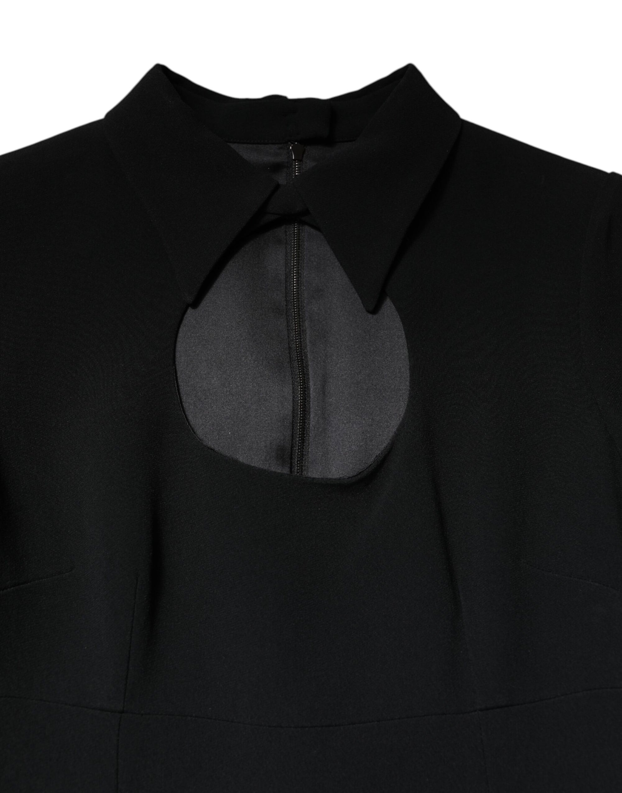 Robe fourreau moulante noire à manches longues Dolce & Gabbana
