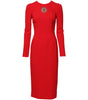 Robe fourreau à manches longues rouge Sacré-Cœur Dolce & Gabbana