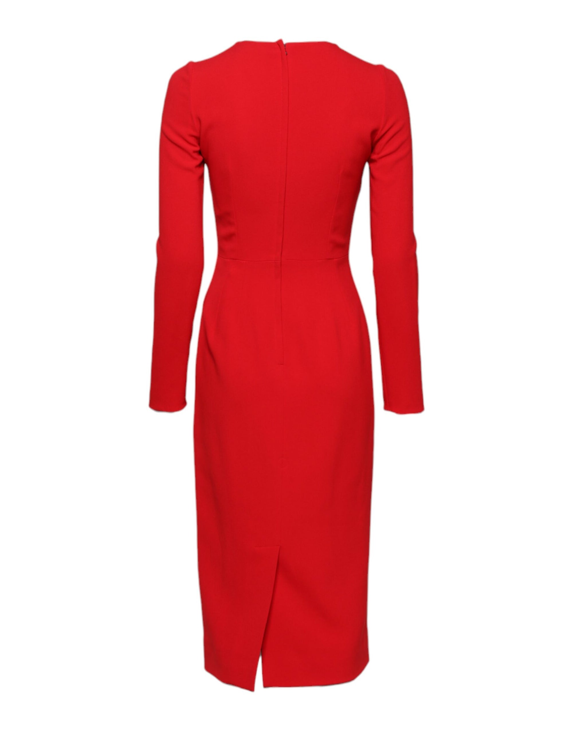 Robe fourreau à manches longues rouge Sacré-Cœur Dolce & Gabbana