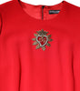 Robe fourreau à manches longues rouge Sacré-Cœur Dolce & Gabbana