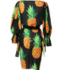 Mini-robe portefeuille en soie noire à imprimé ananas Dolce & Gabbana