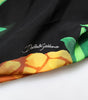 Mini-robe portefeuille en soie noire à imprimé ananas Dolce & Gabbana