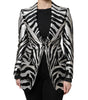 Dolce & Gabbana Black White Polyester Women Blazer Jacket