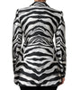 Dolce & Gabbana Black White Polyester Women Blazer Jacket