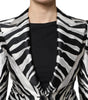 Dolce & Gabbana Black White Polyester Women Blazer Jacket