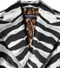 Dolce & Gabbana Black White Polyester Women Blazer Jacket