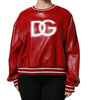 Dolce & Gabbana Red Wool DGLogo Embroidery Pullover Sweater