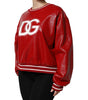 Dolce & Gabbana Red Wool DGLogo Embroidery Pullover Sweater
