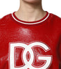 Dolce & Gabbana Red Wool DGLogo Embroidery Pullover Sweater