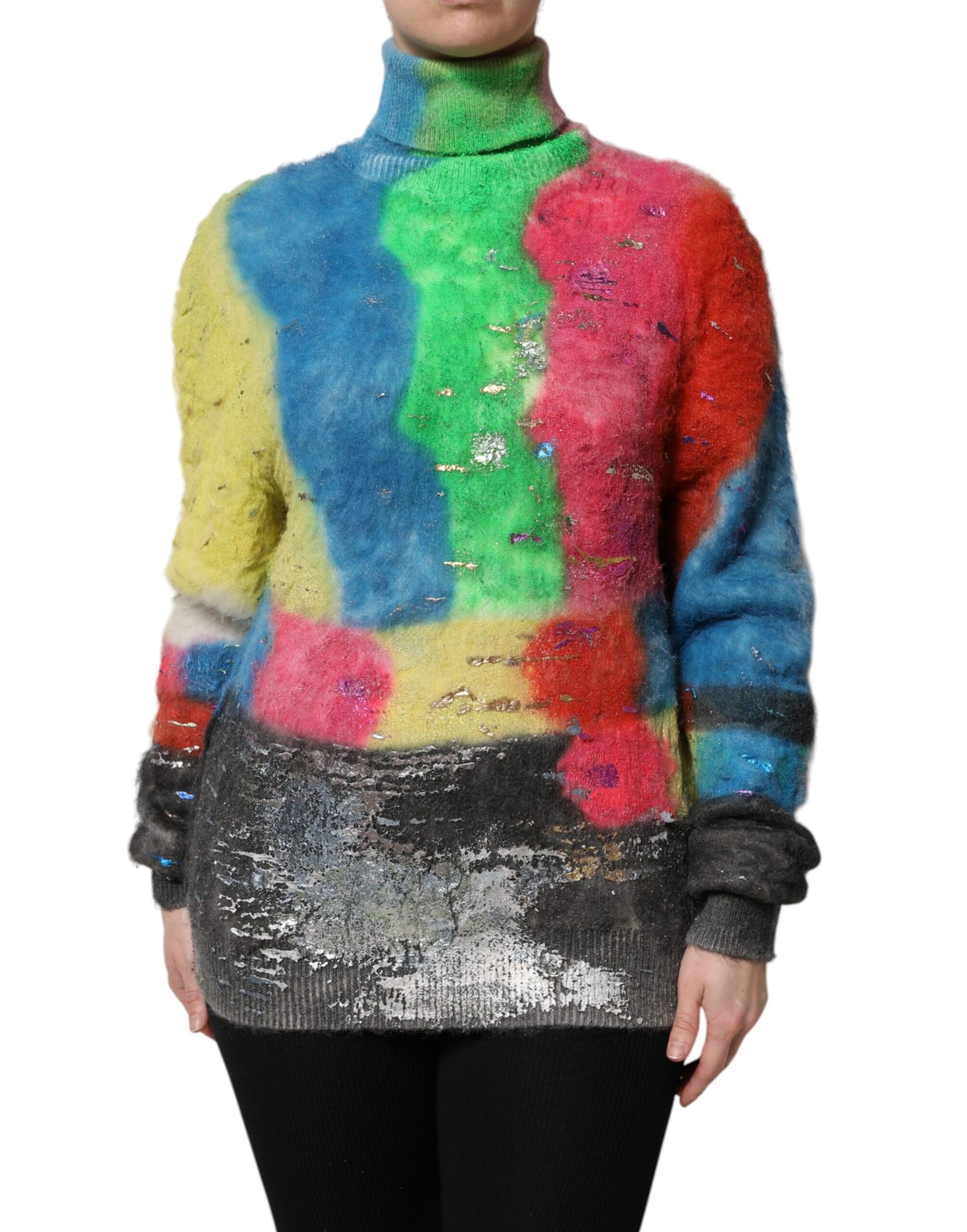 Pull à col roulé en mohair multicolore Dolce & Gabbana
