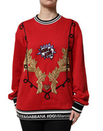 Pull à paillettes Dolce & Gabbana en coton rouge Queen