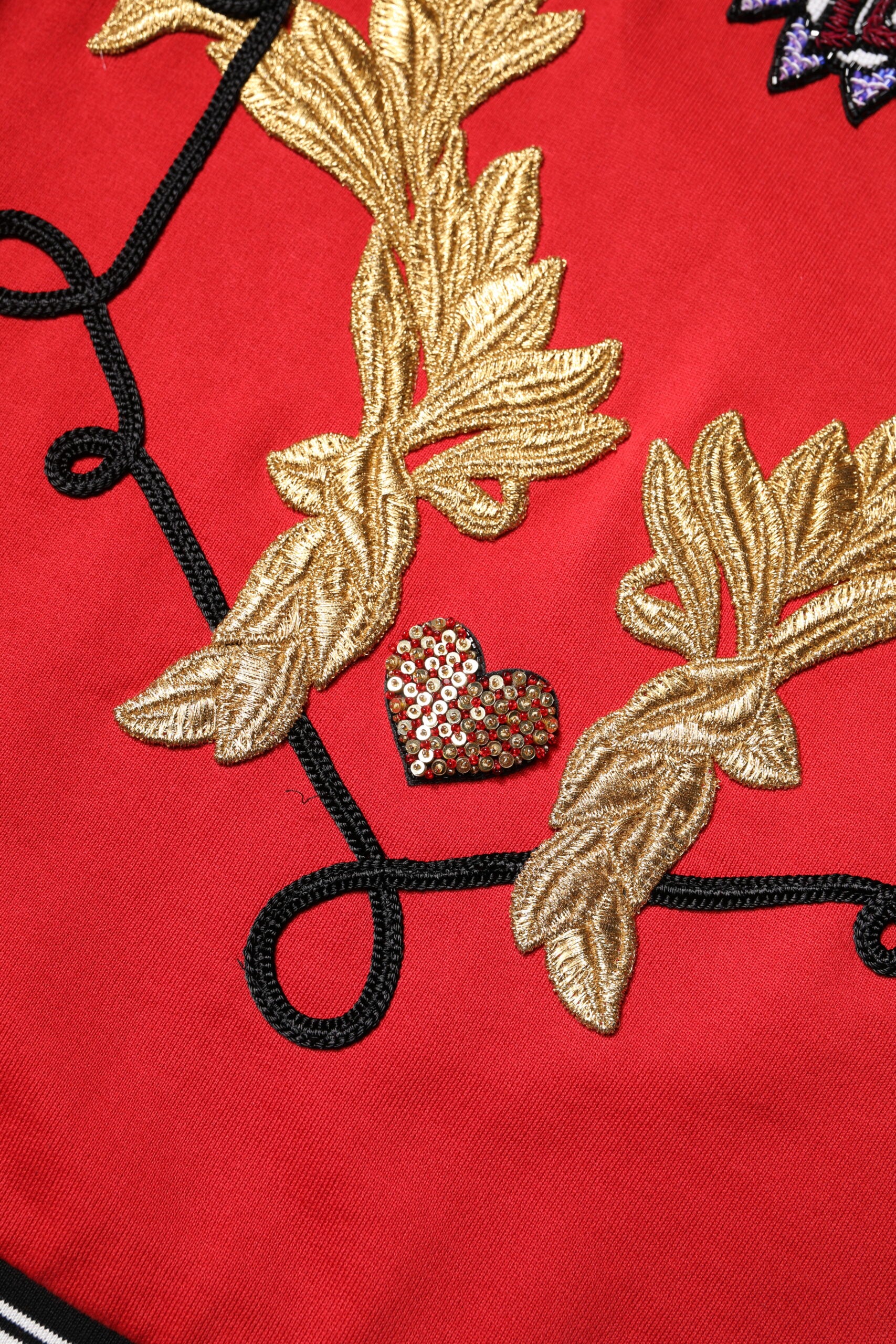 Pull à paillettes Dolce & Gabbana en coton rouge Queen