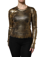 Pull à manches longues et col rond Dolce &amp; Gabbana doré