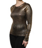Dolce & Gabbana Gold Round Neck Long Sleeve Pullover Top