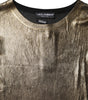 Dolce & Gabbana Gold Round Neck Long Sleeve Pullover Top