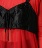 Dolce & Gabbana Red Black Bustier Detailing Long Sleeves Top