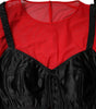 Dolce & Gabbana Red Black Bustier Detailing Long Sleeves Top