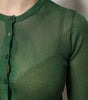 Pull cardigan à manches longues en polyester vert Dolce & Gabbana