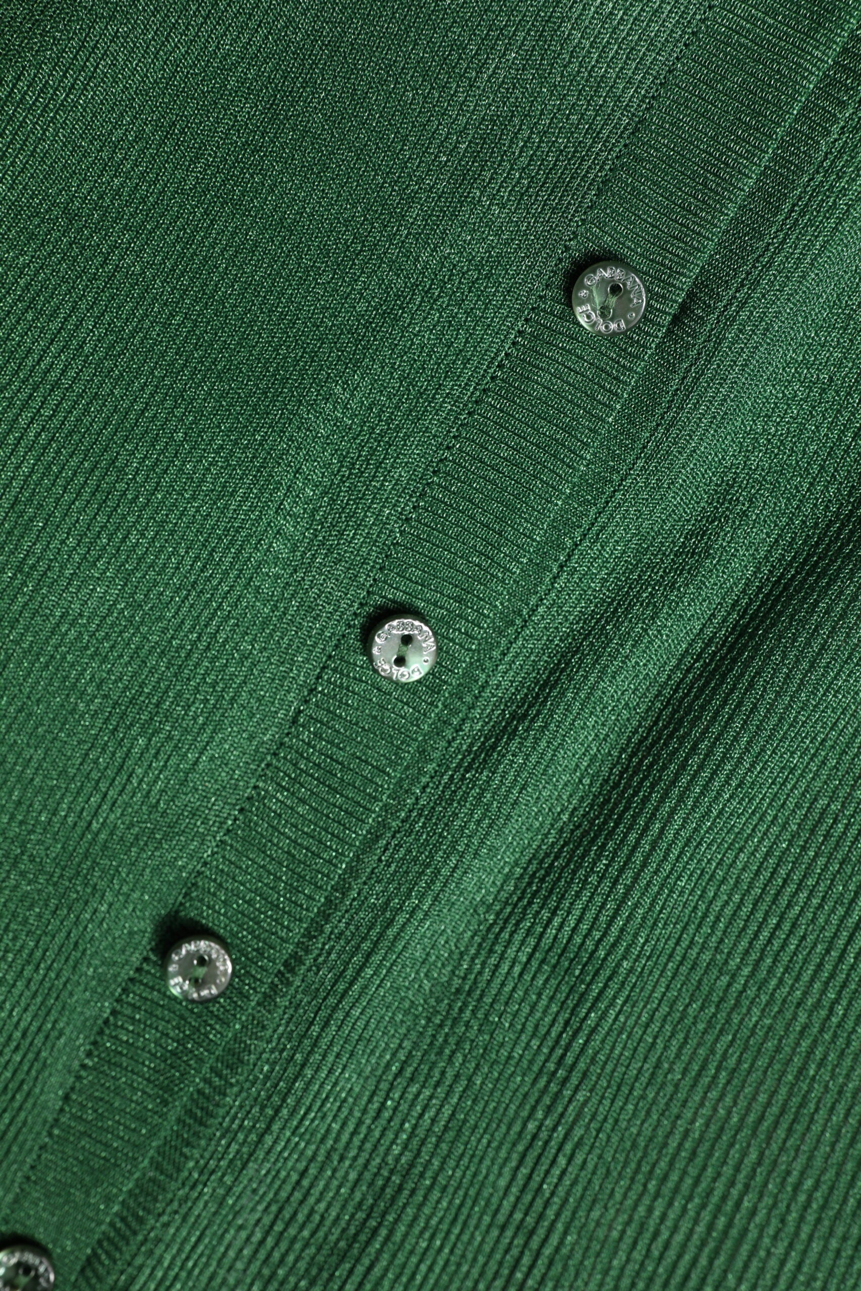Pull cardigan à manches longues en polyester vert Dolce & Gabbana