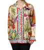 Dolce & Gabbana Multicolor Vegetables Silk Long Sleeves Top