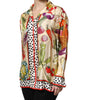 Dolce & Gabbana Multicolor Vegetables Silk Long Sleeves Top