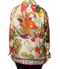 Dolce & Gabbana Multicolor Vegetables Silk Long Sleeves Top