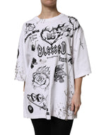 Dolce &amp; Gabbana White Cotton DG BLESSED Printed T-shirt