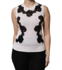 Dolce &amp; Gabbana White Cashmere Floral Lace Detailing Tank Top