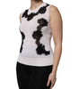 Dolce &amp; Gabbana White Cashmere Floral Lace Detailing Tank Top