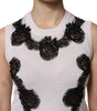 Dolce &amp; Gabbana White Cashmere Floral Lace Detailing Tank Top