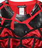 Dolce &amp; Gabbana Red Black Cotton Bustier Detailing Cropped Top