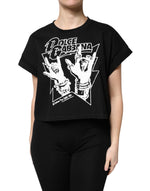 Dolce &amp; Gabbana Black Cotton Printed Short Sleeves T-shirt
