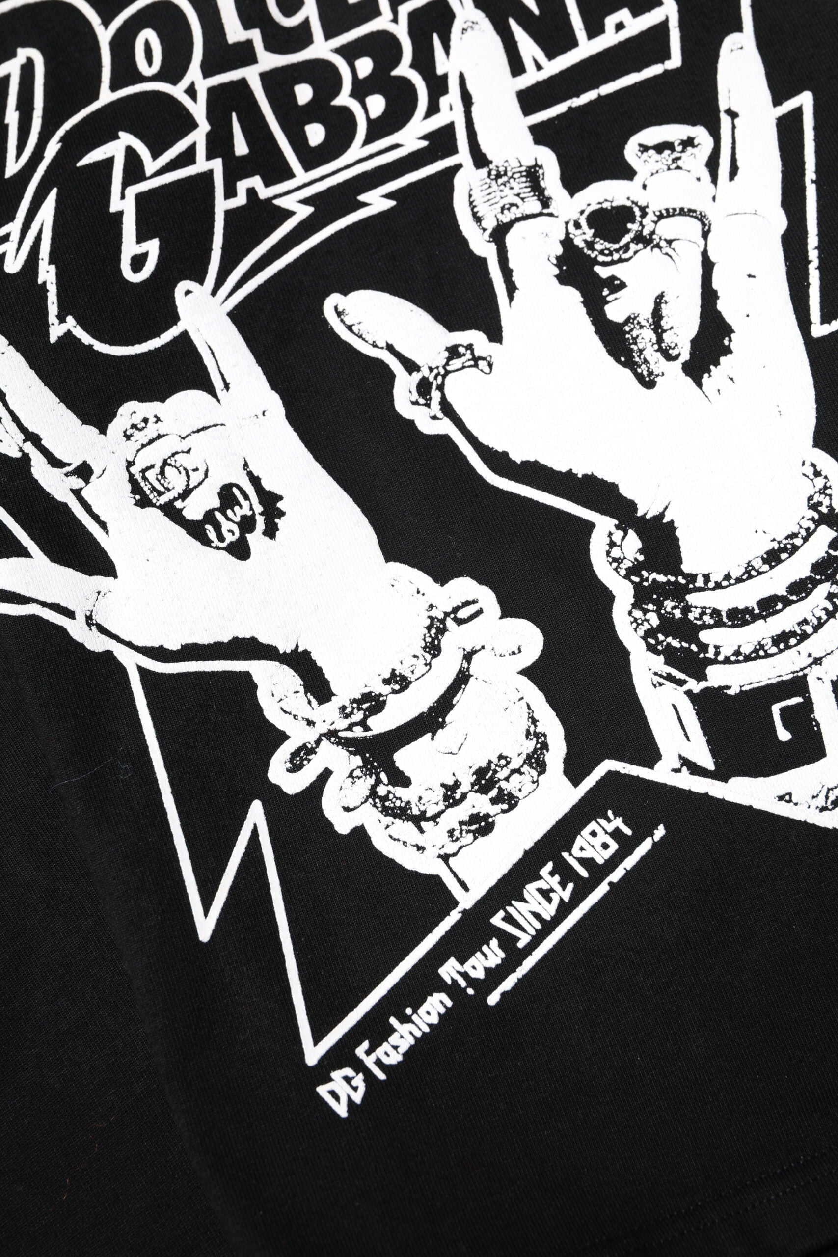 Dolce &amp; Gabbana Black Cotton Printed Short Sleeves T-shirt