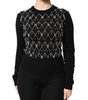 Dolce &amp; Gabbana Black Cashmere Embellished Long Sleeves Top
