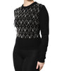 Dolce &amp; Gabbana Black Cashmere Embellished Long Sleeves Top