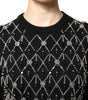 Dolce &amp; Gabbana Black Cashmere Embellished Long Sleeves Top