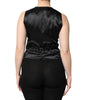 Dolce & Gabbana Black Striped Button Down Sleeveless Vest Top