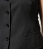 Dolce & Gabbana Black Striped Button Down Sleeveless Vest Top
