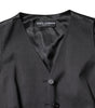 Dolce & Gabbana Black Striped Button Down Sleeveless Vest Top