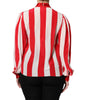 Dolce & Gabbana Red White Stripes Ascot Collar Blouse Top