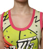 Dolce & Gabbana Multicolor Printed Crystal Embellishment Top