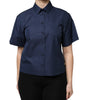 Dolce & Gabbana Blue Cotton Short Sleeves Button Down Top