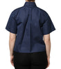 Dolce & Gabbana Blue Cotton Short Sleeves Button Down Top