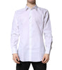 Dolce & Gabbana White Cotton GOLD Dress Formal Shirt