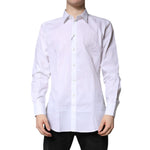 Dolce & Gabbana White Cotton GOLD Dress Formal Shirt