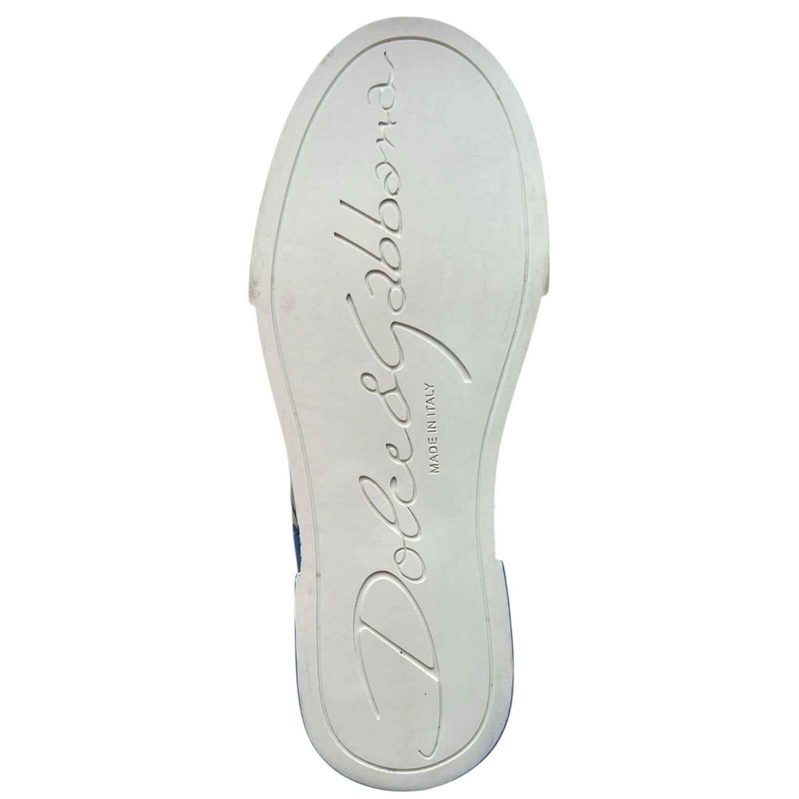 Dolce &amp; Gabbana White Blue Logo Portofino Sneakers Shoes